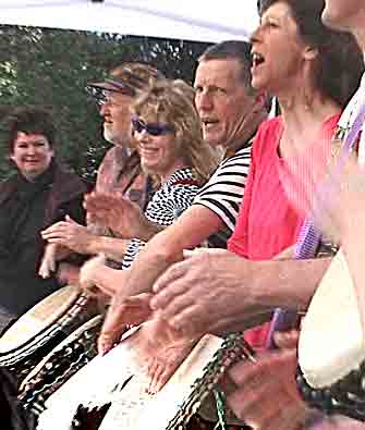 Image - Rhythm Centre - Village Drum Circle drummers giving it their all