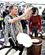 Image - Fraser and Jenny in Village Drum Circle