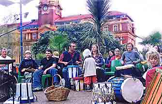 Image - Drummers and audience in Village Drum Circle - an excercise in healing and community